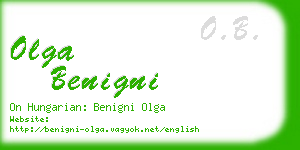 olga benigni business card